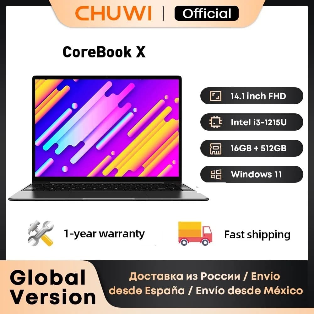 CHUWI CoreBook X prenosnik 14 Inch 2K Screen Intel Core i3 1220P 10 Cores 12 Threads 16GB DDR4 - 4