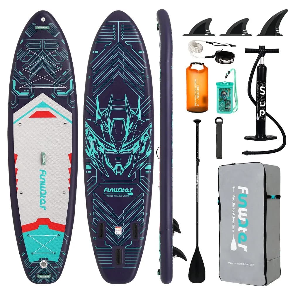 FunWater 350+90+15CM Longer Wider ISUP Inflatable Stand Up Paddle Board Surfboard For Solor