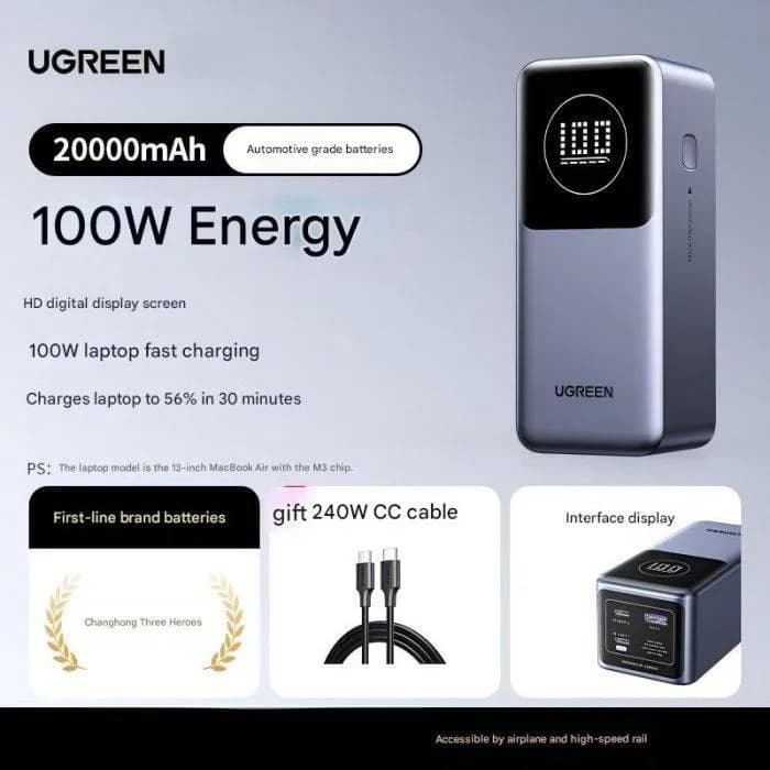 UGREEN Nexode prenosna baterija 200W 25000mAh