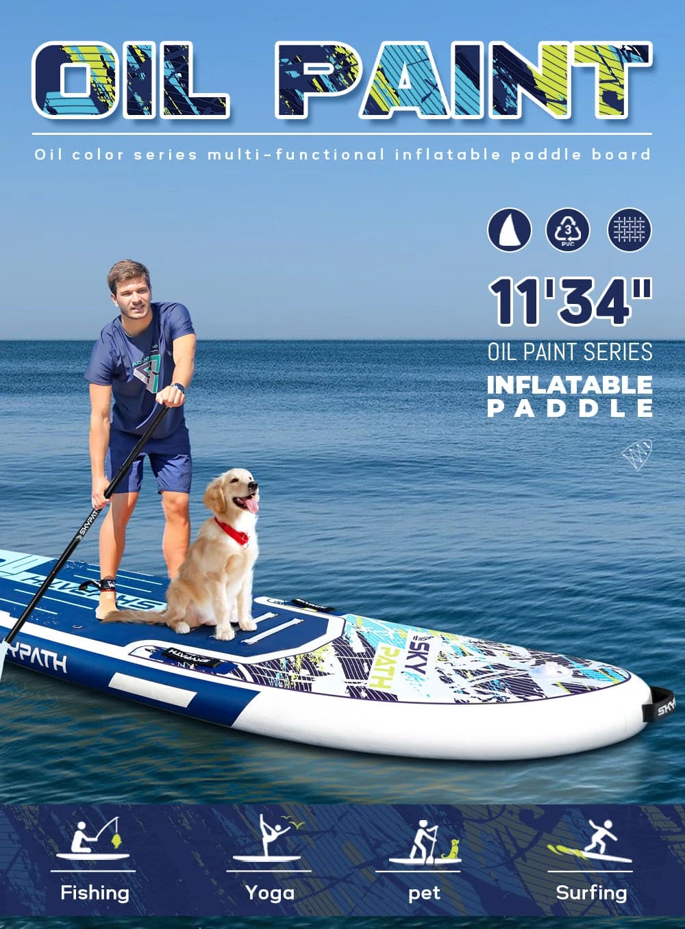 Waverite Skypath Blue SUP 335×86×15 cm - 2